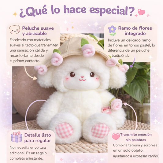 FLORERI BLOOM: PELUCHE CON RAMO DE FLORES