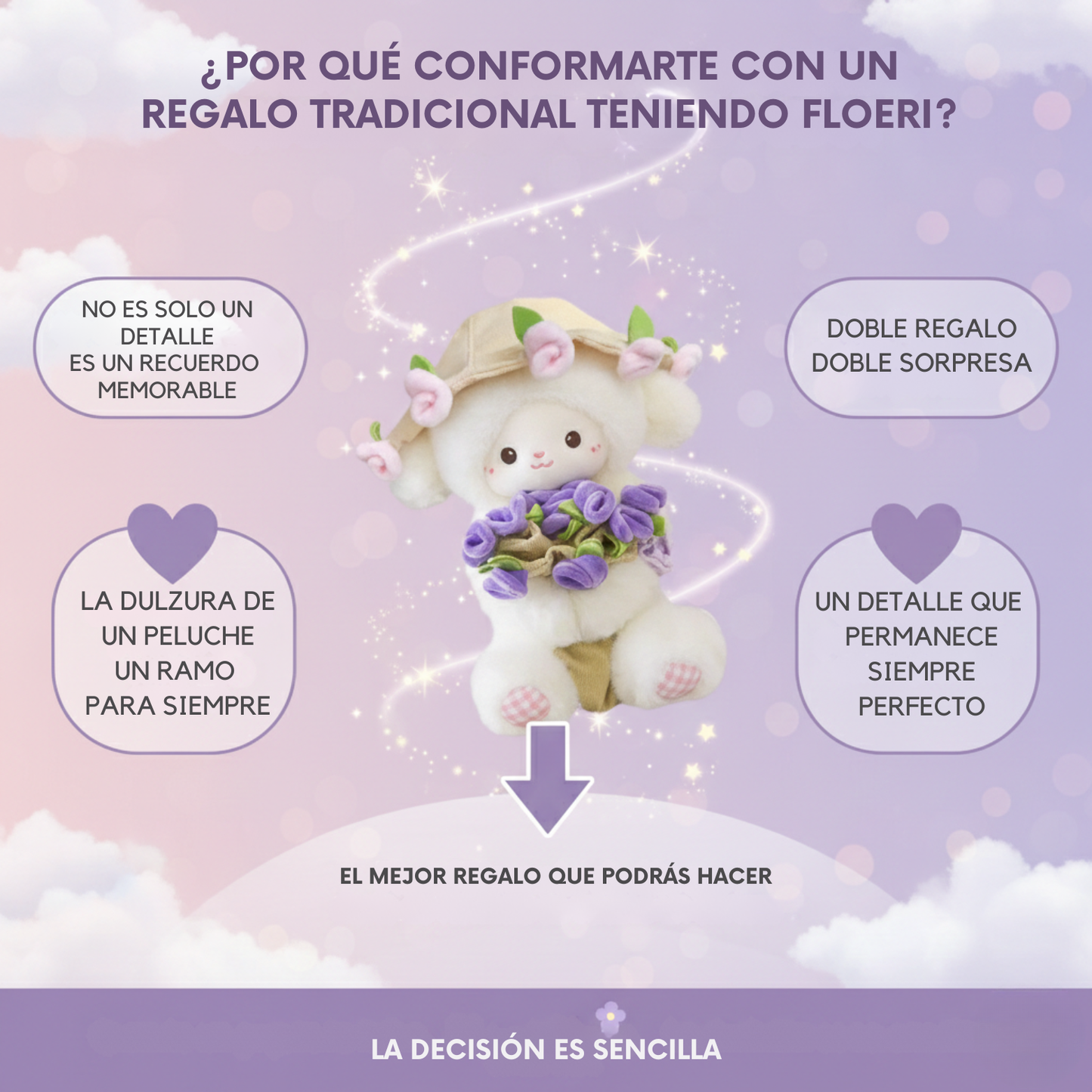 FLORERI BLOOM: PELUCHE CON RAMO DE FLORES